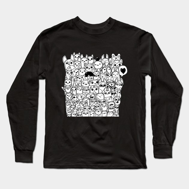 Husky Doodle v1 Long Sleeve T-Shirt by OneWeirdDude